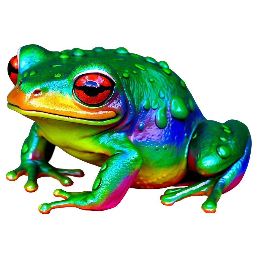 Colorful Frog Art Png Sqx PNG Image