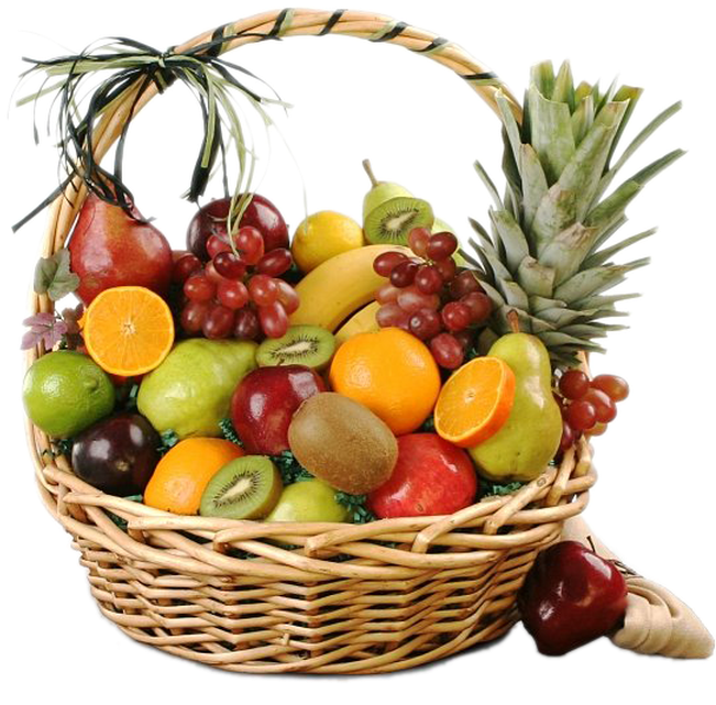 Colorful Fruit Basket Assortment PNG Image