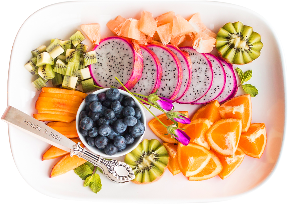 Colorful Fruit Platter Assortment PNG Image