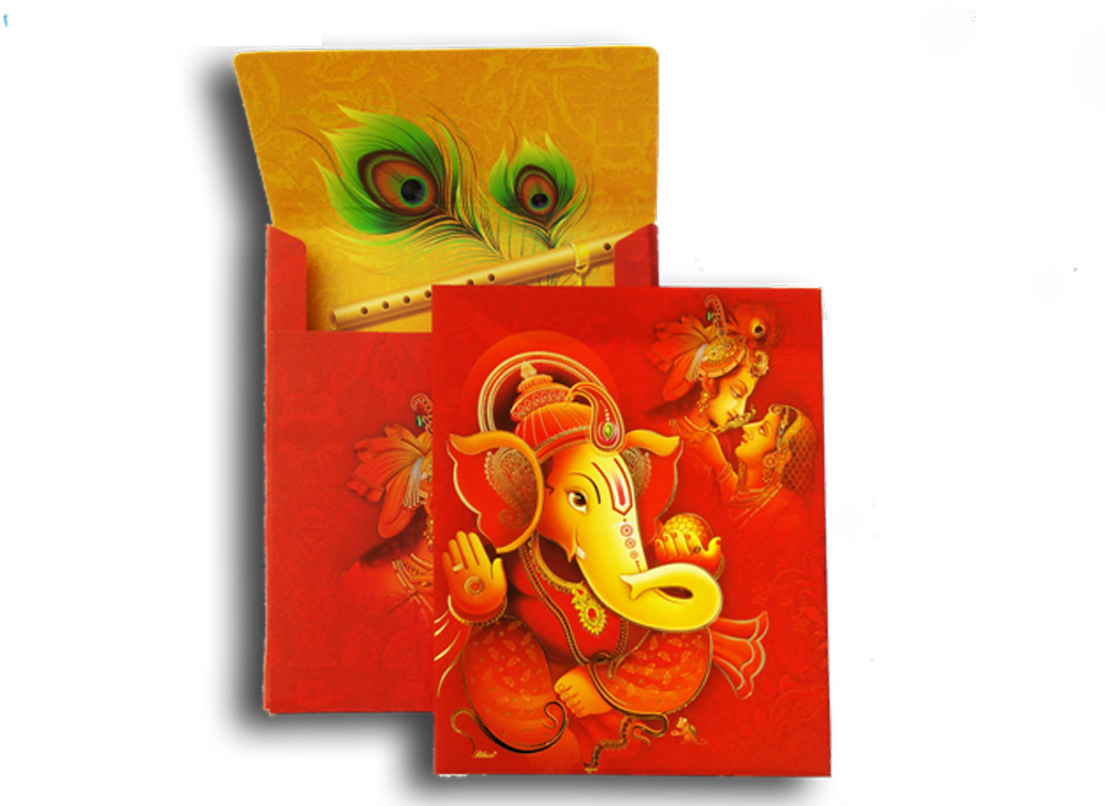 Colorful Ganesh Artwork Folders PNG Image