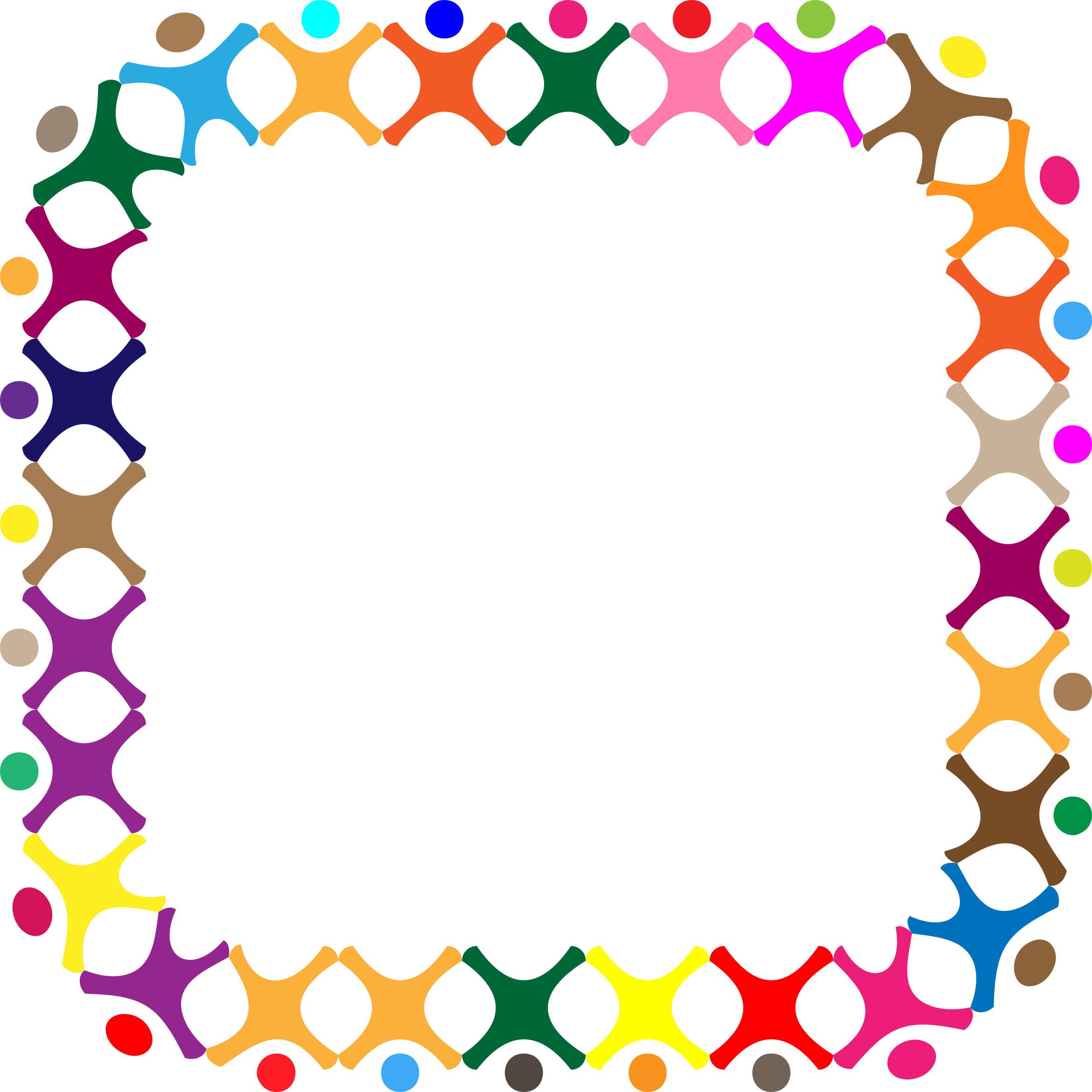 Colorful Gear Border Frame PNG Image