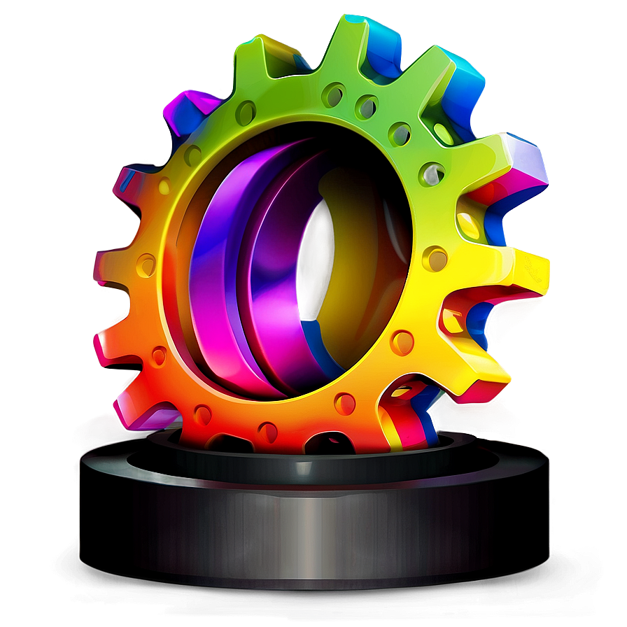 Colorful Gear Icon Png Htu58 PNG Image