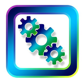 Colorful Gears Icon PNG Image