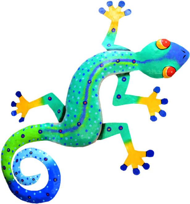 Colorful Gecko Illustration PNG Image