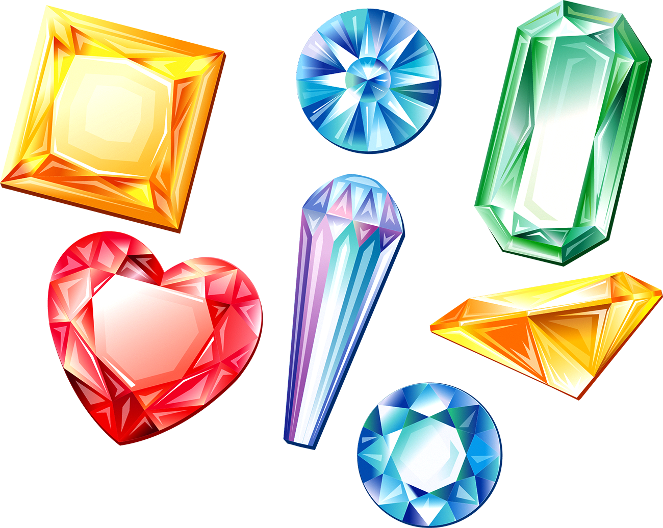 Colorful Gemstone Collection PNG Image