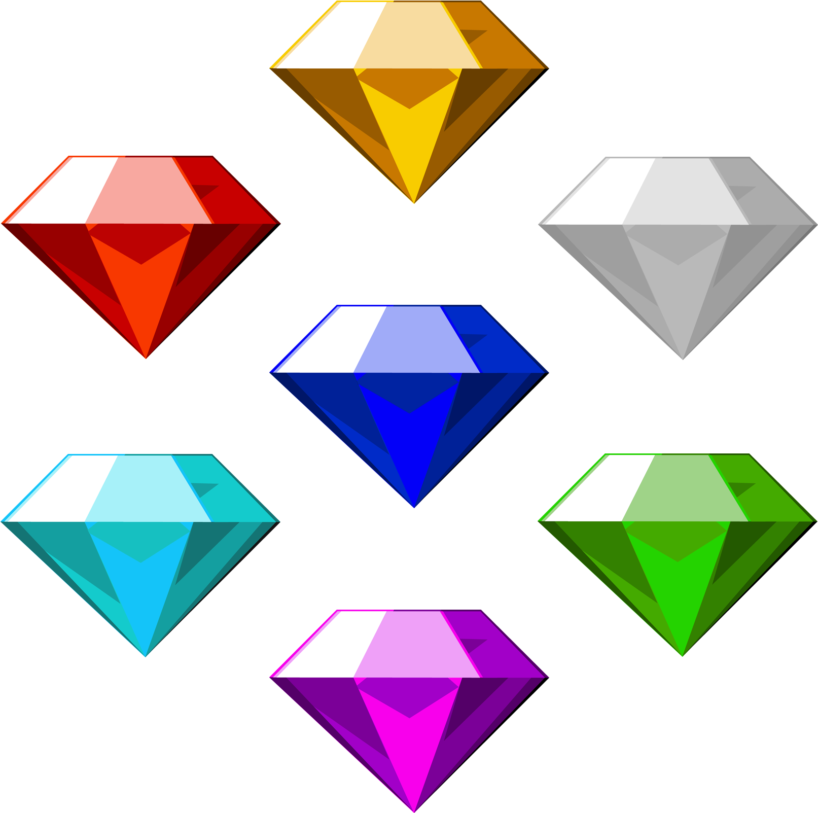 Colorful Gemstone Vector Illustration PNG Image