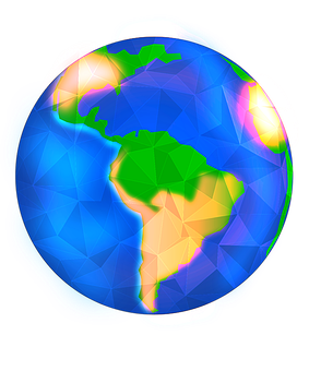 Colorful Geometric Earth Representation PNG Image