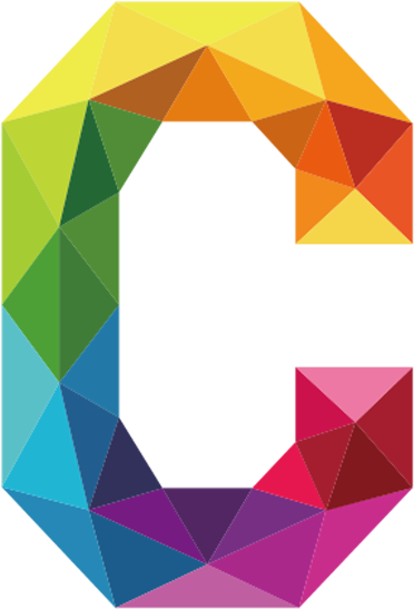 Colorful Geometric Letter C PNG Image