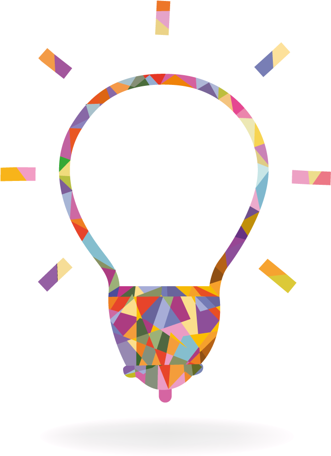 Colorful Geometric Lightbulb Idea PNG Image