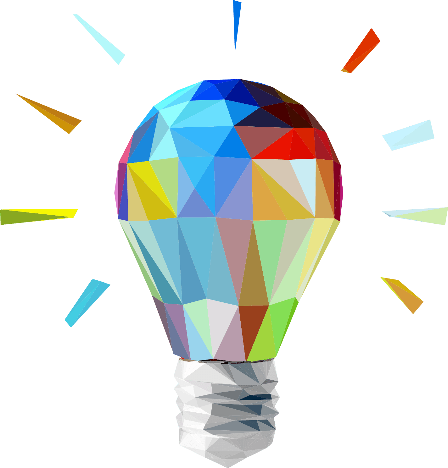 Colorful Geometric Lightbulb PNG Image