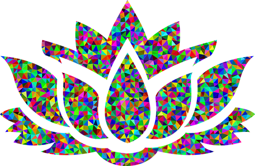 Colorful Geometric Lotus Flower PNG Image