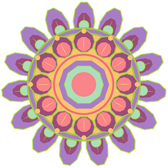 Colorful Geometric Mandala Art PNG Image