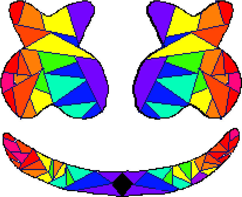 Colorful Geometric Marshmello Helmet PNG Image