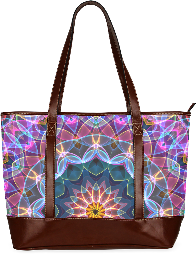 Colorful Geometric Pattern Tote Bag PNG Image