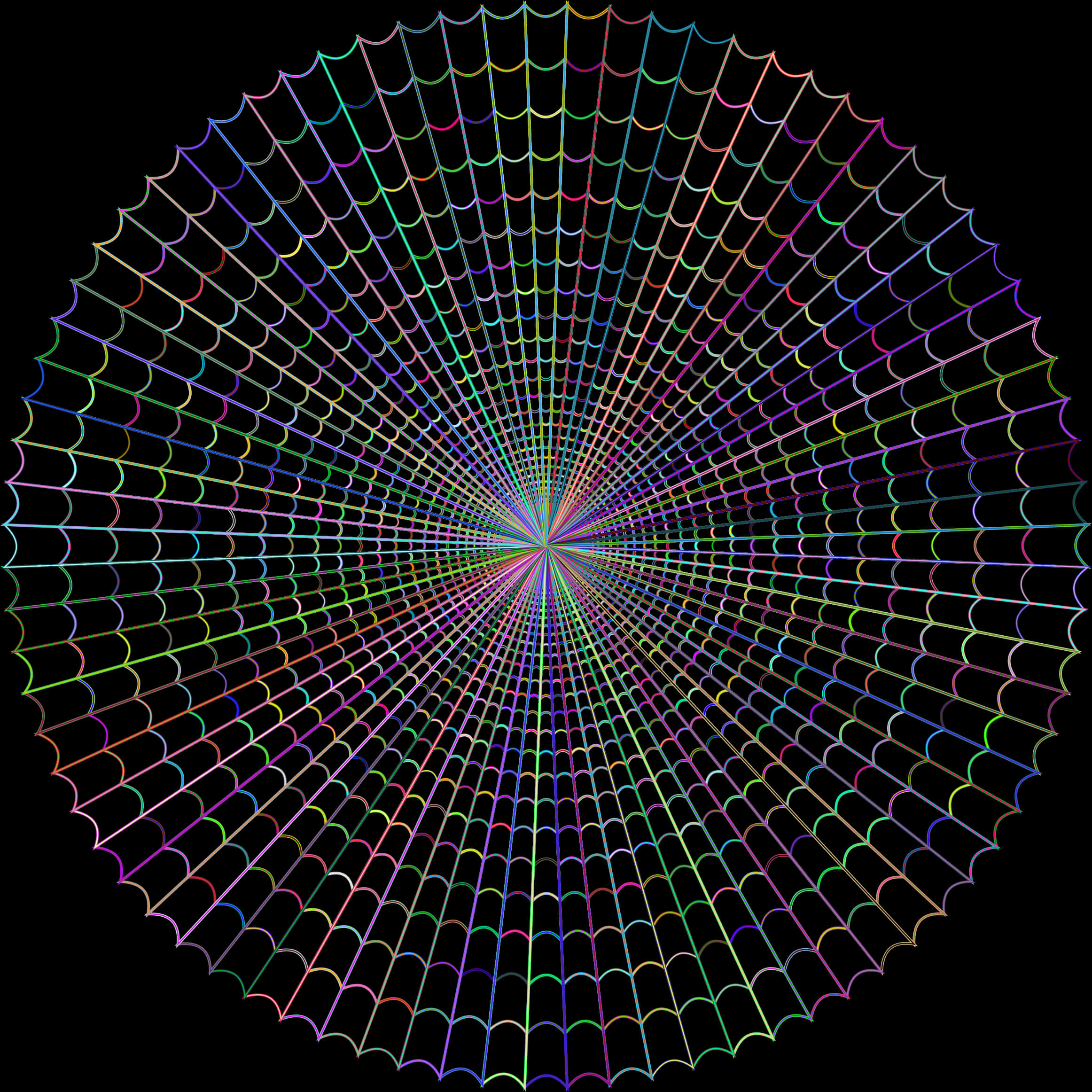 Colorful Geometric Spider Web PNG Image