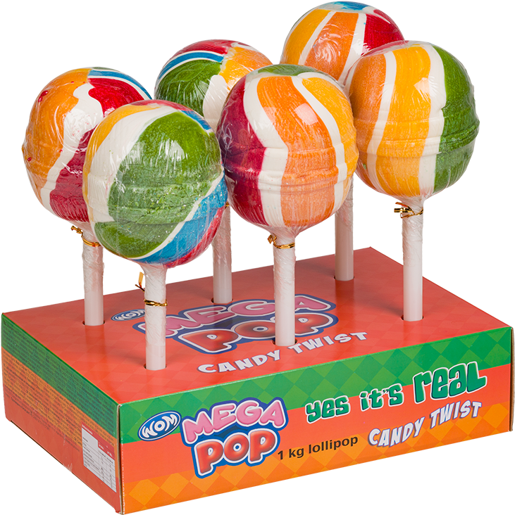 Colorful Giant Lollipops Display PNG Image