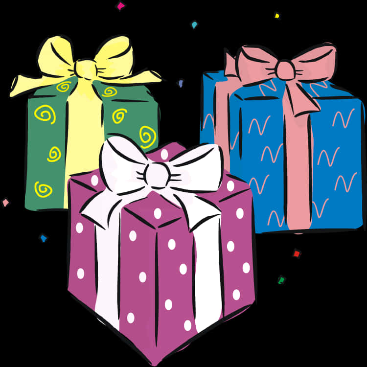 Colorful Gift Boxes Illustration PNG Image