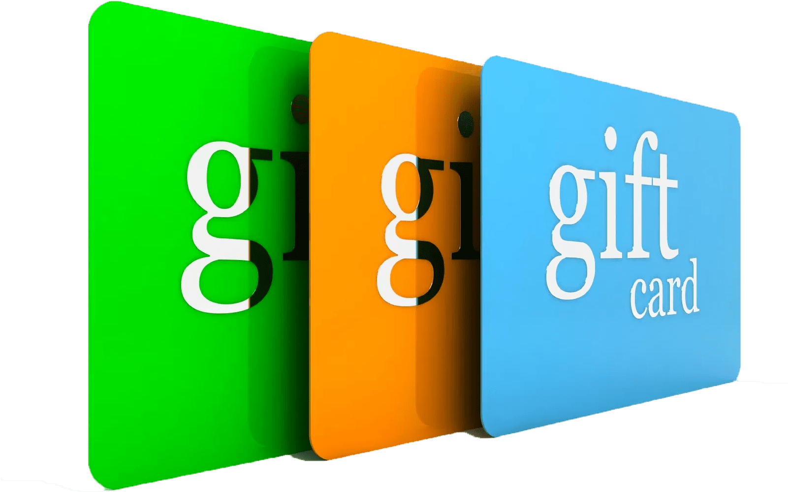 Colorful Gift Cards Display PNG Image