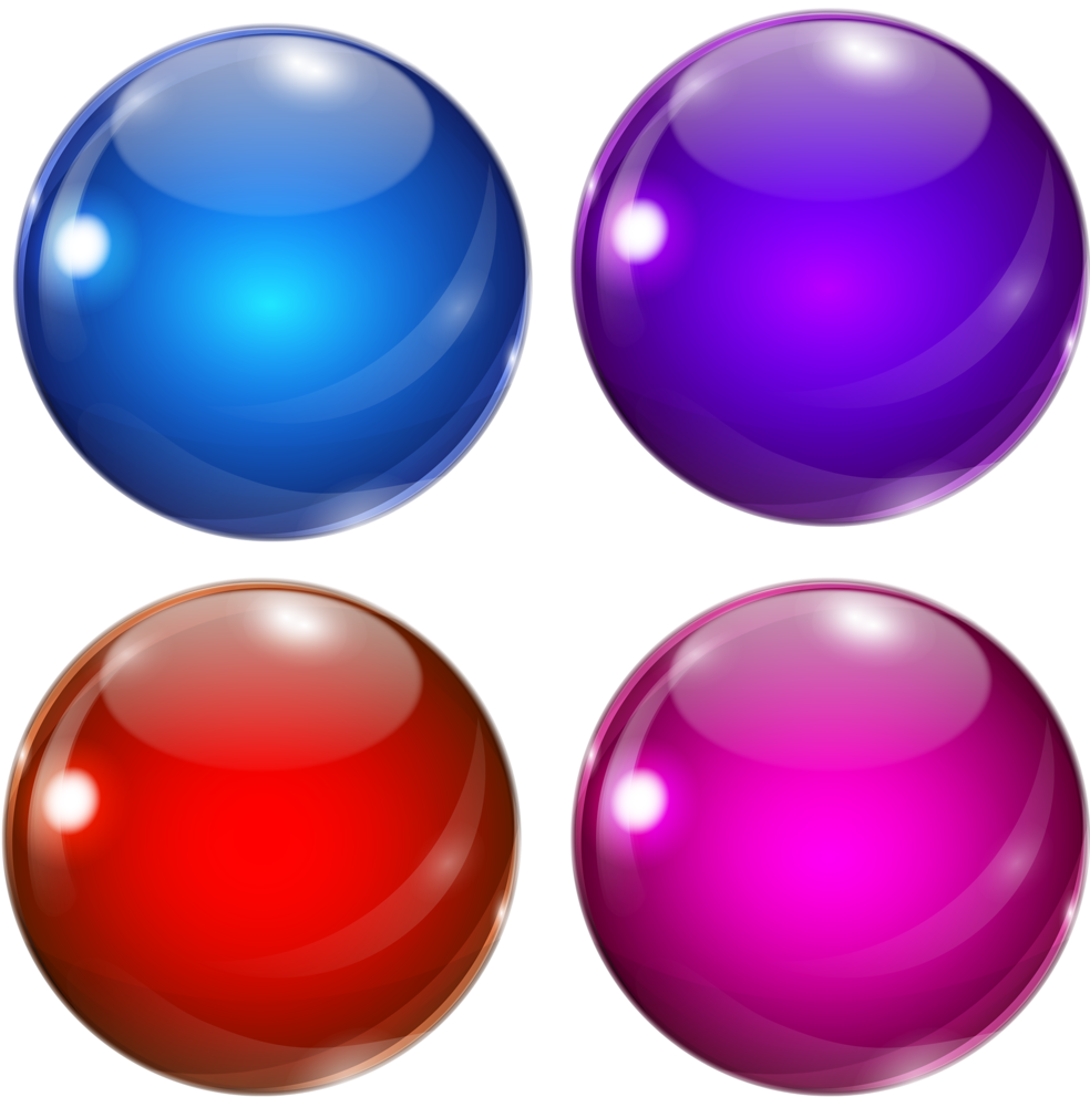 Colorful Glossy Spheres Set PNG Image