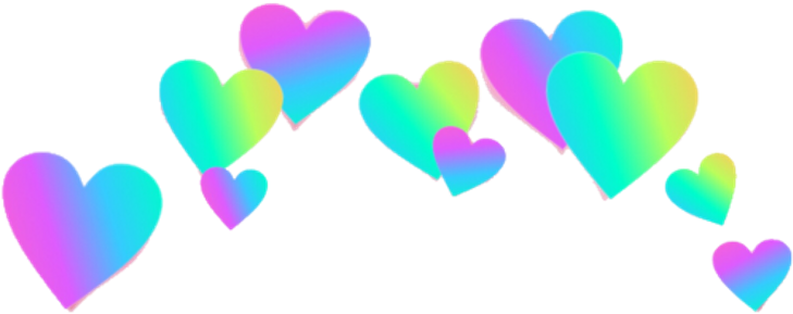 Colorful Gradient Hearts Pattern PNG Image