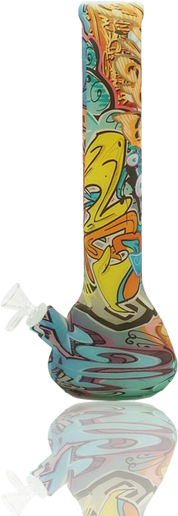 Colorful Graffiti Glass Bong PNG Image