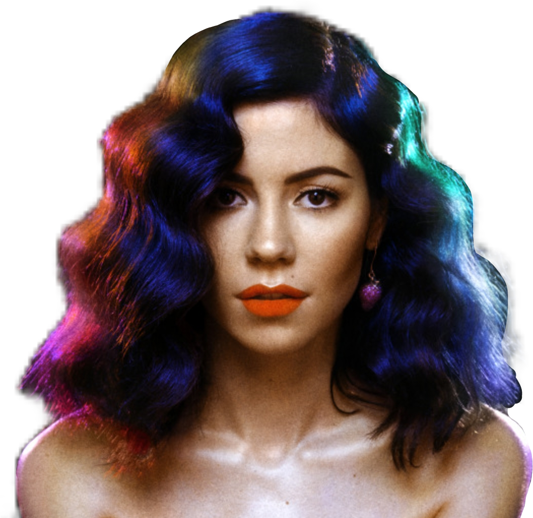 Colorful Hair Woman Portrait PNG Image