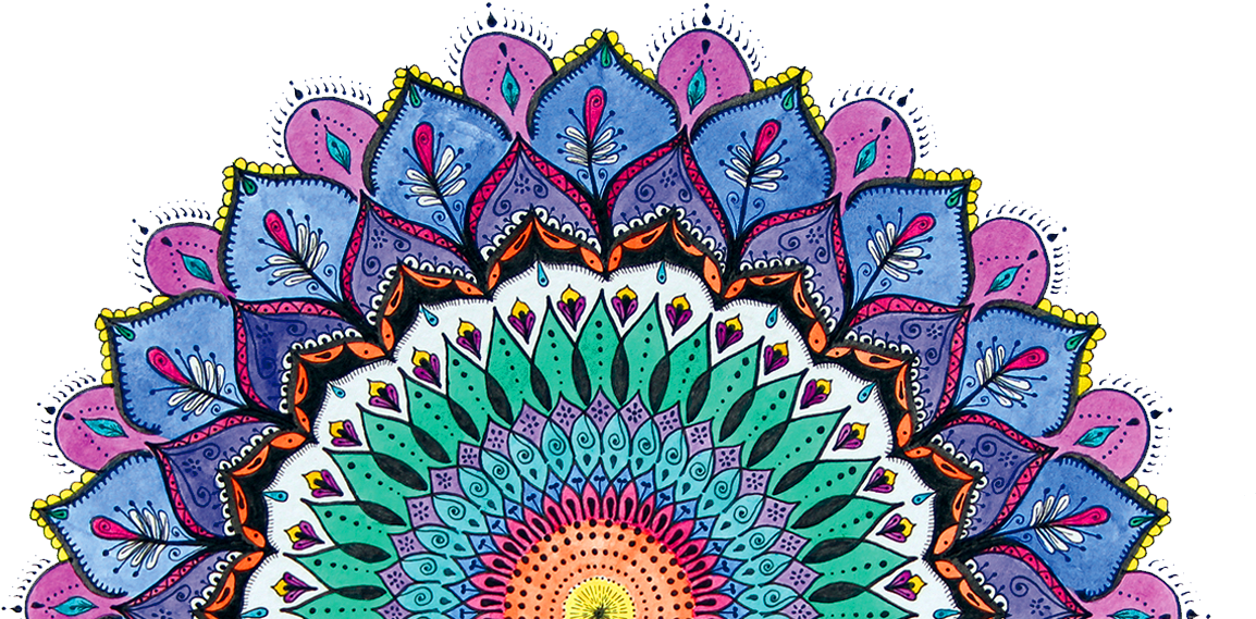 Colorful Hand Drawn Mandala Artwork PNG Image