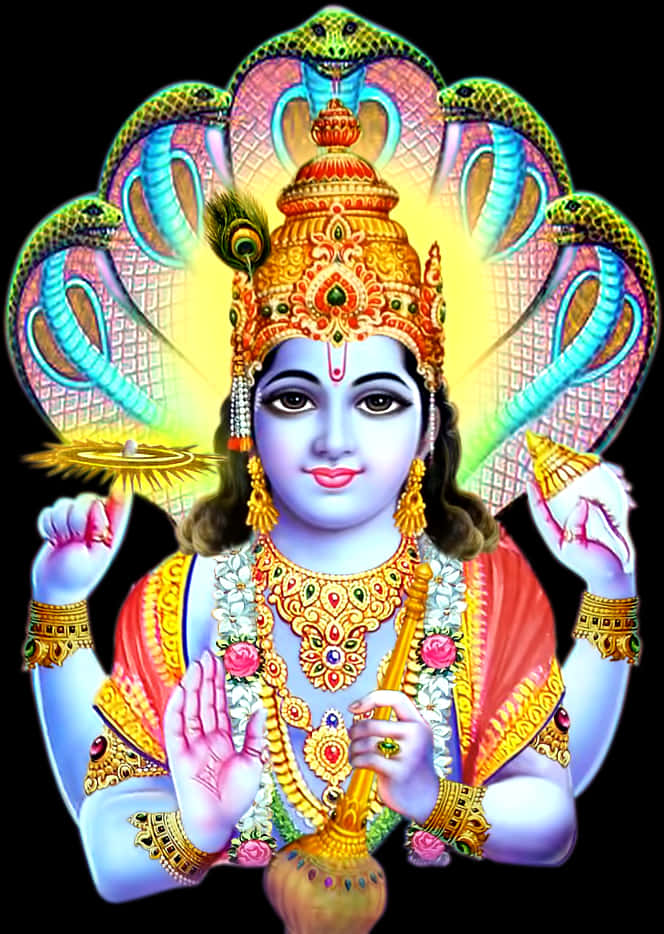 Colorful_ Hanuman_with_ Four_ Arms PNG Image