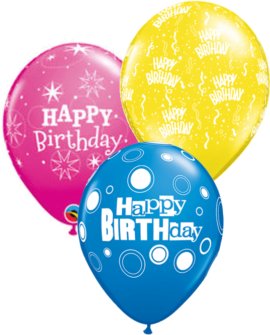 Colorful Happy Birthday Balloons PNG Image