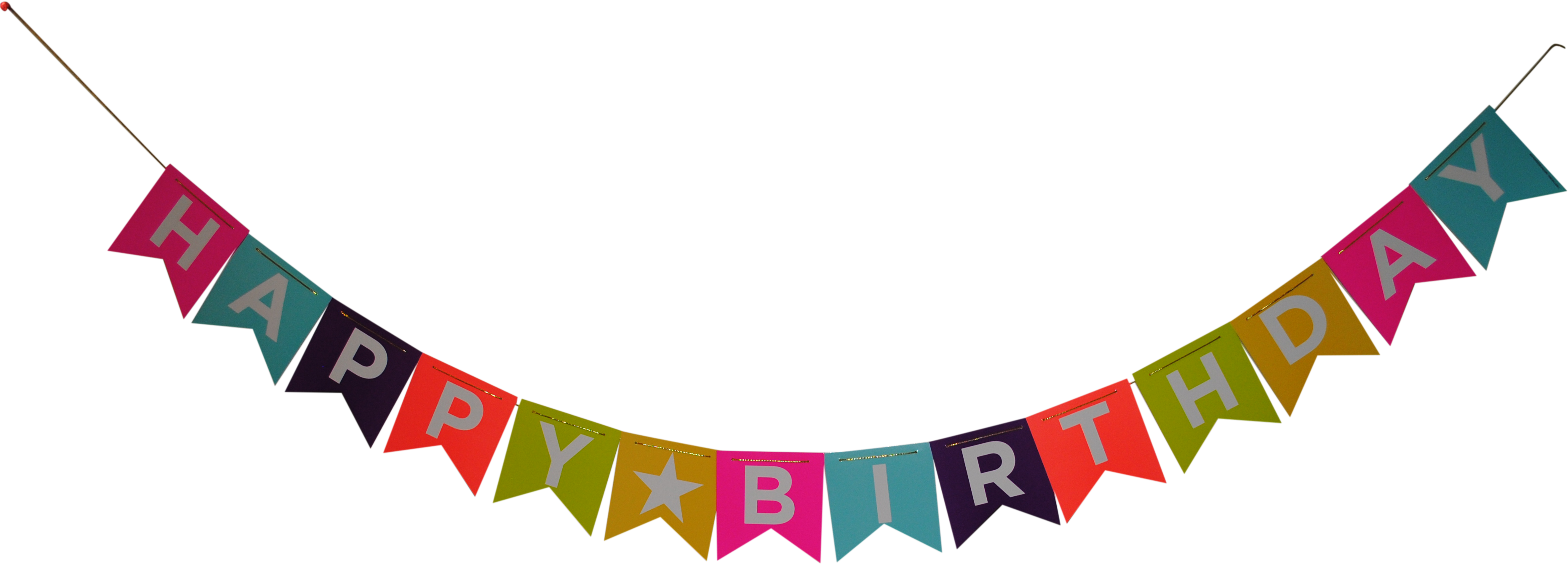 Colorful Happy Birthday Banner PNG Image