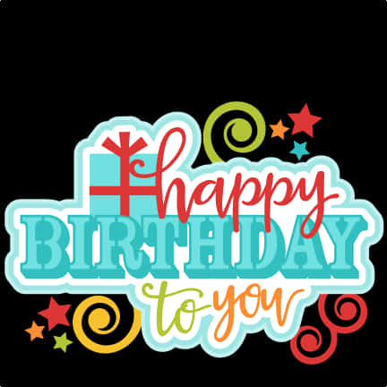 Colorful Happy Birthday Greeting PNG Image