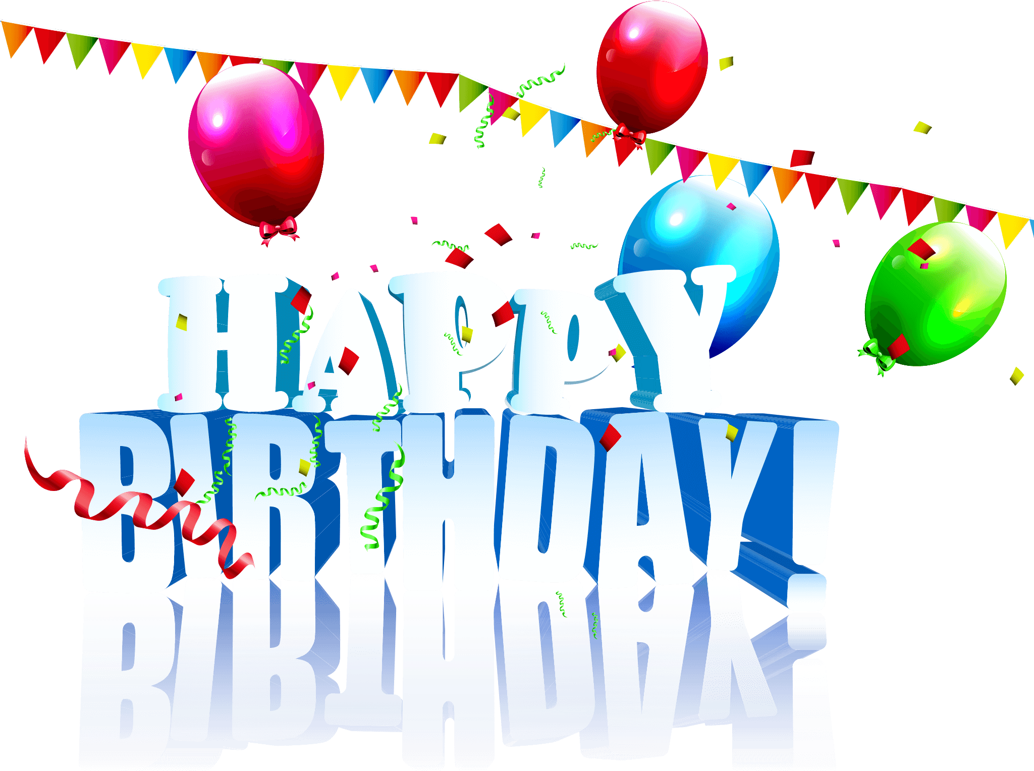 Colorful Happy Birthday Greeting PNG Image