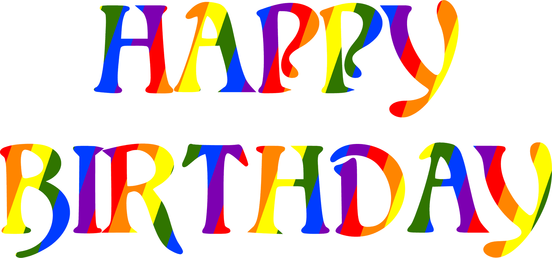 Colorful Happy Birthday Text PNG Image