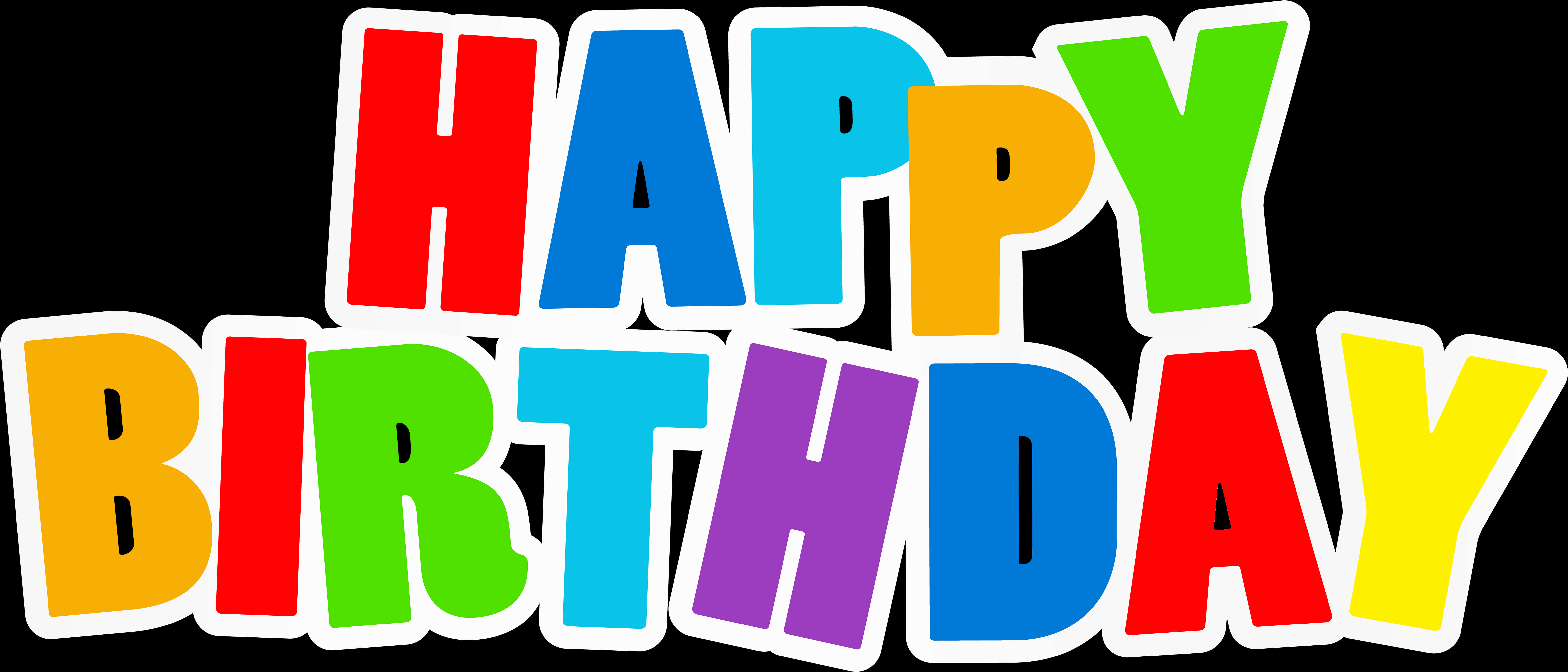 Colorful Happy Birthday Text Banner PNG Image