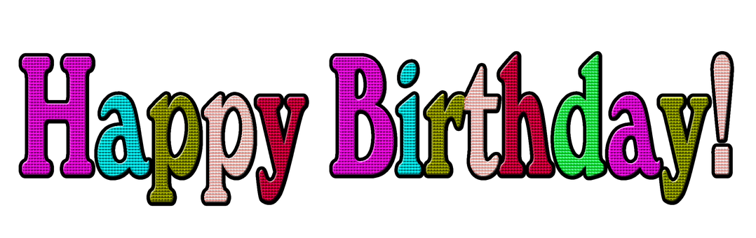 Colorful Happy Birthday Text PNG Image