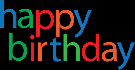 Colorful Happy Birthday Text PNG Image