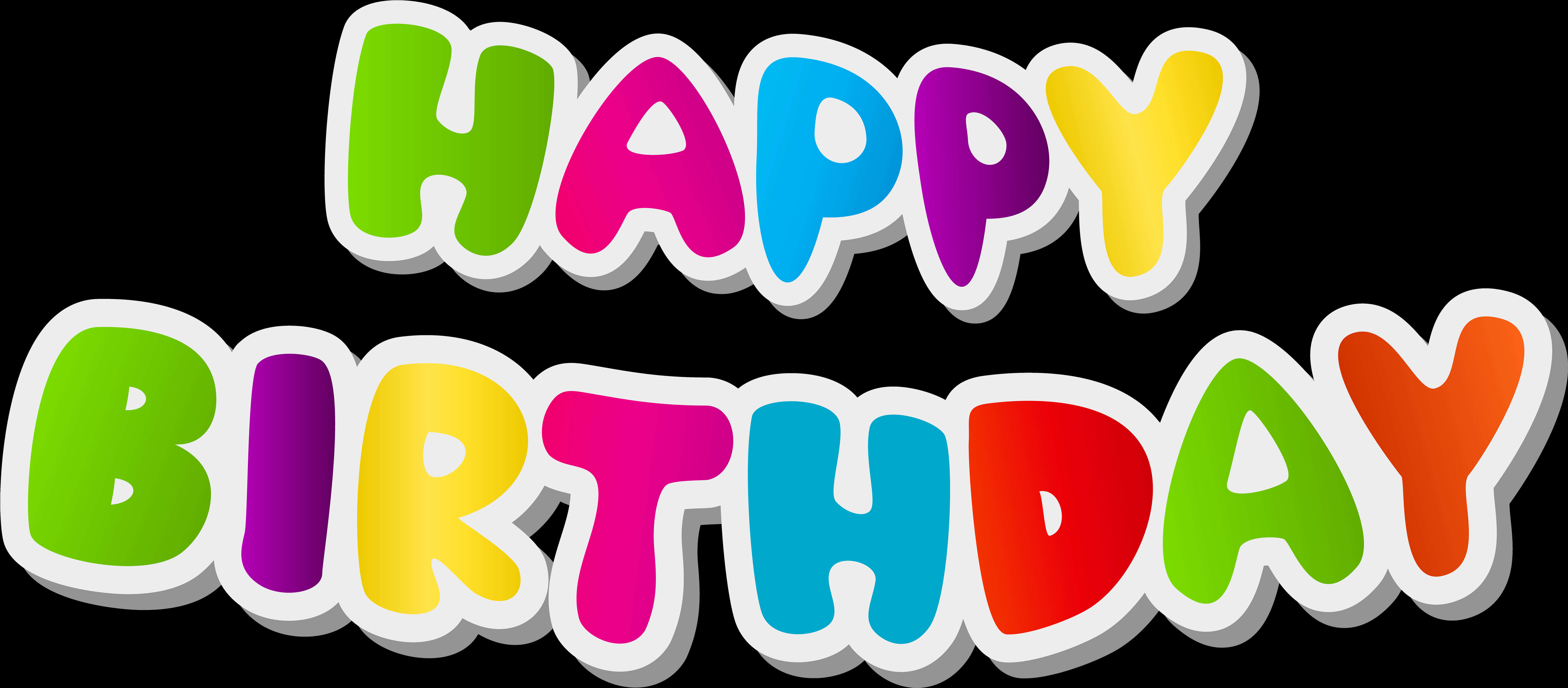 Colorful Happy Birthday Text PNG Image