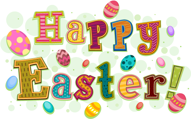 Colorful Happy Easter Greeting PNG Image