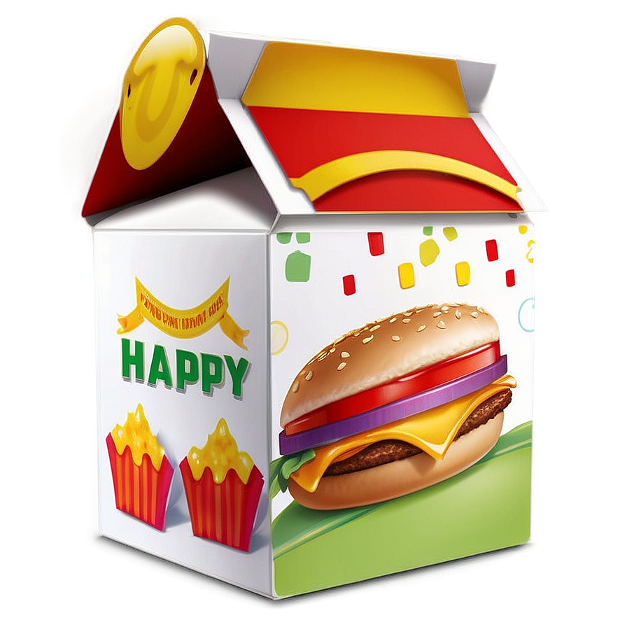 Colorful Happy Meal Box Illustration Png 06212024 PNG Image