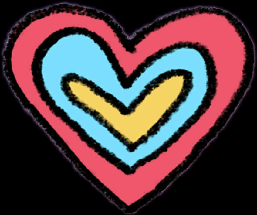 Colorful Heart Artwork PNG Image