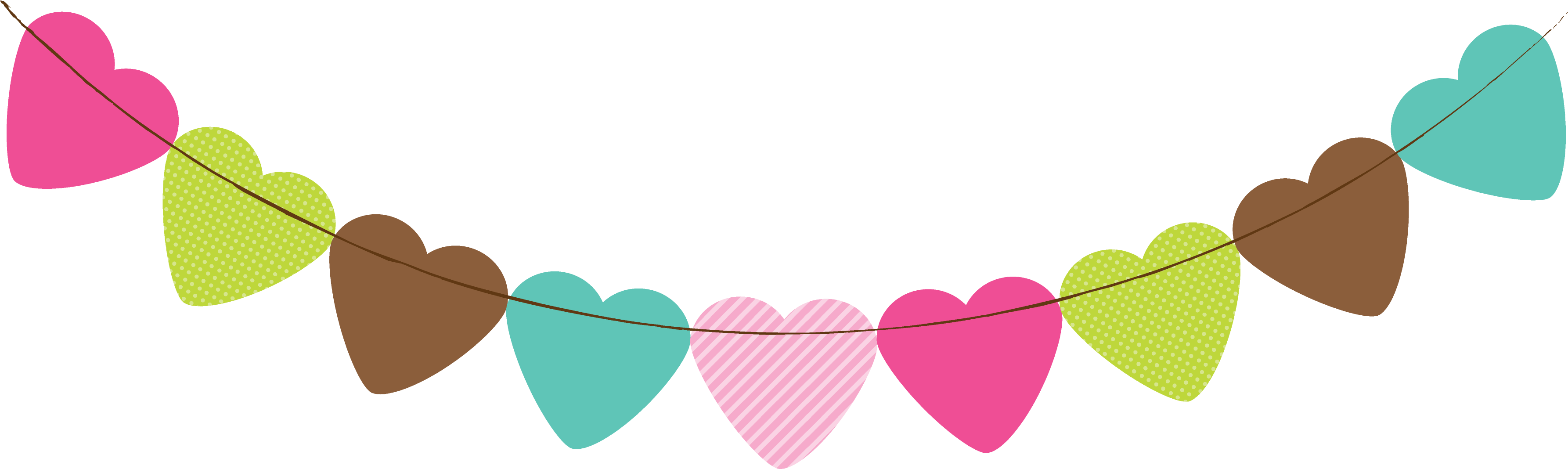 Colorful Heart Banner Graphic PNG Image