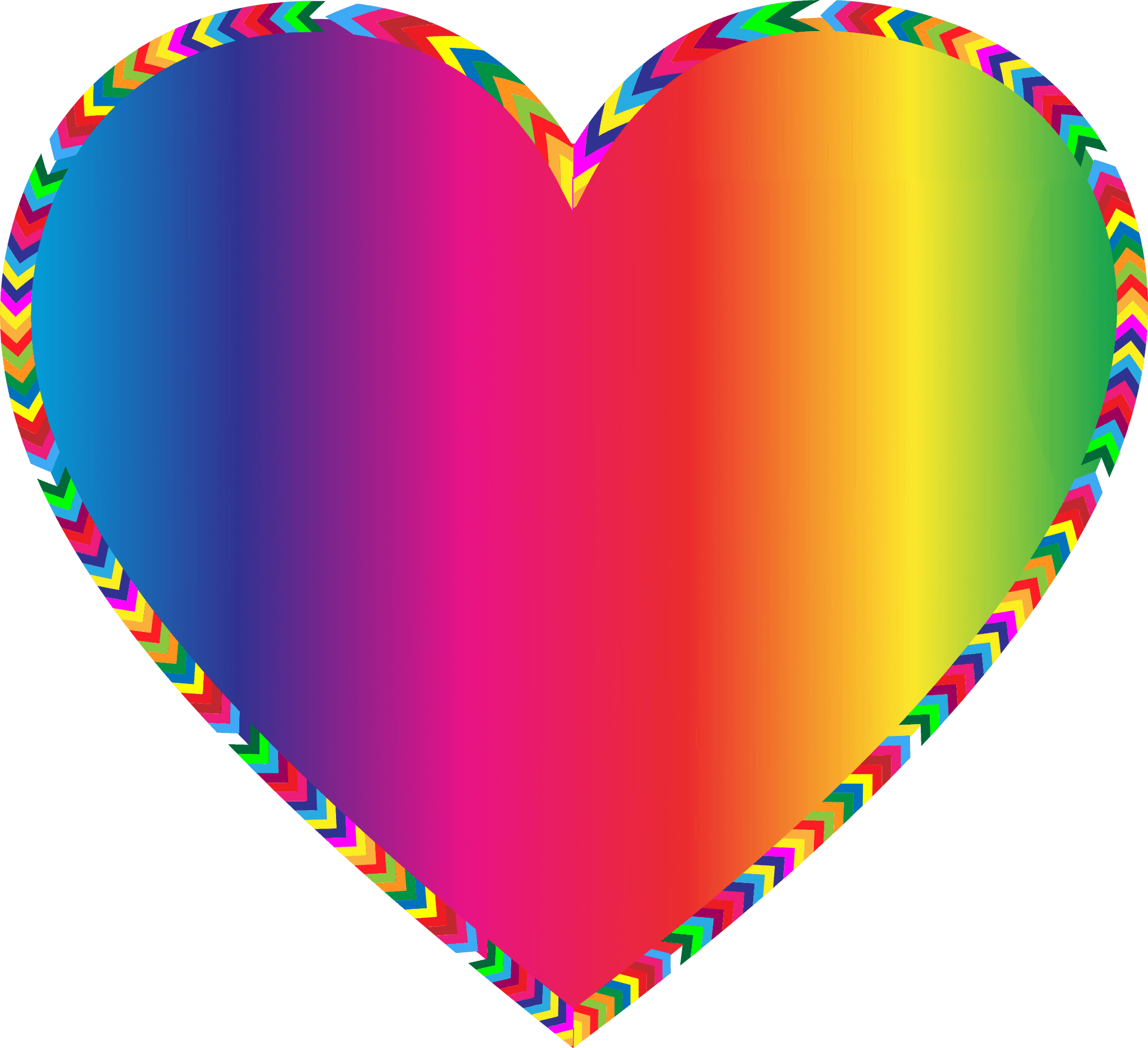 Colorful Heart Border Graphic PNG Image