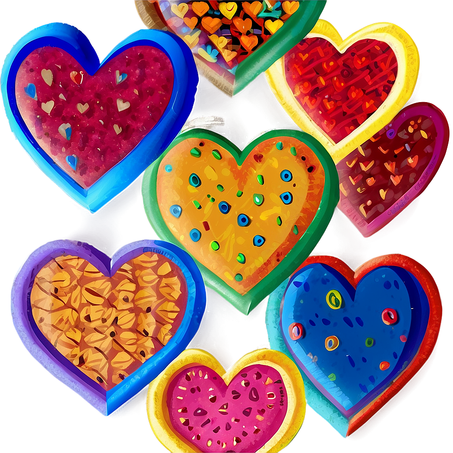 Colorful Heart Doodle Png Sgu94 PNG Image