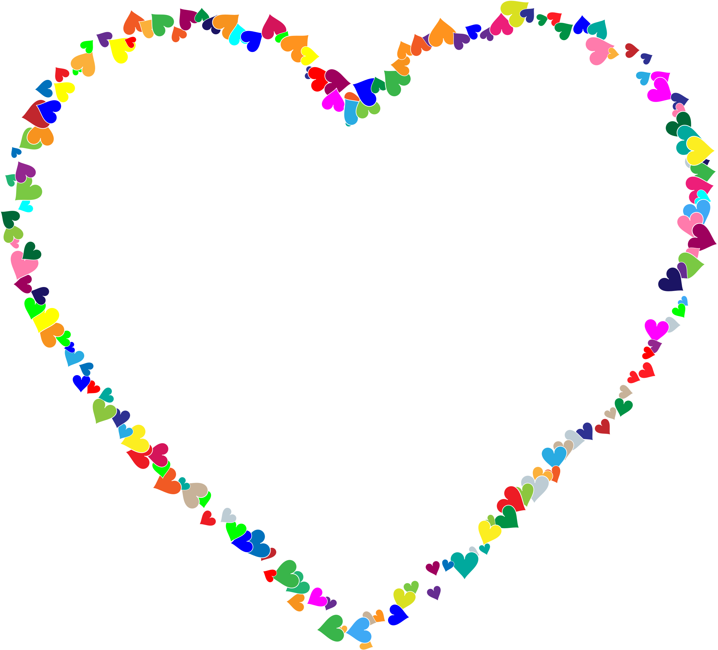 Colorful Heart Frame Design PNG Image