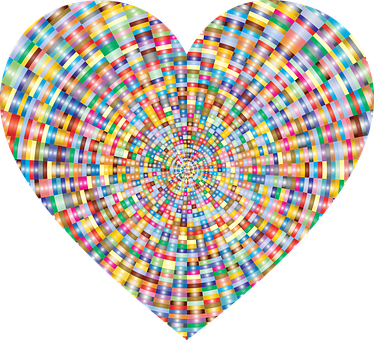 Colorful Heart Spiral Pattern PNG Image