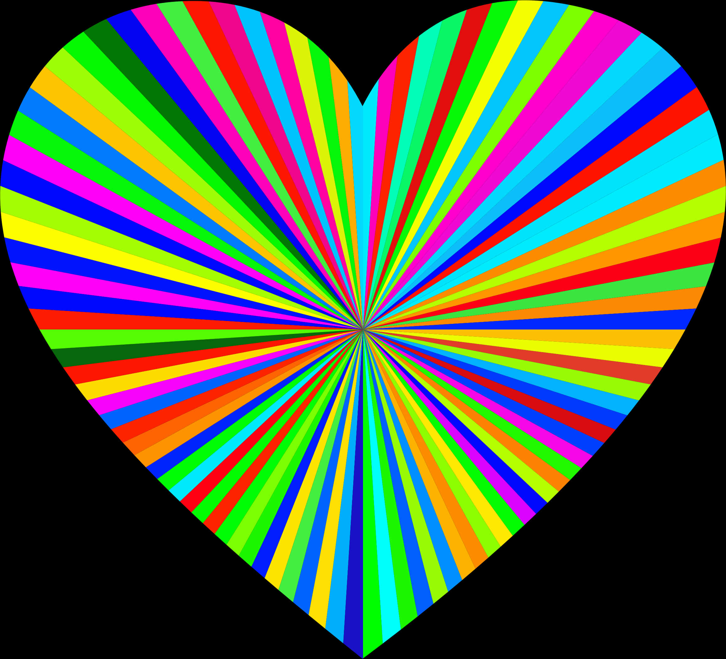 Colorful Heart Starburst Pattern PNG Image