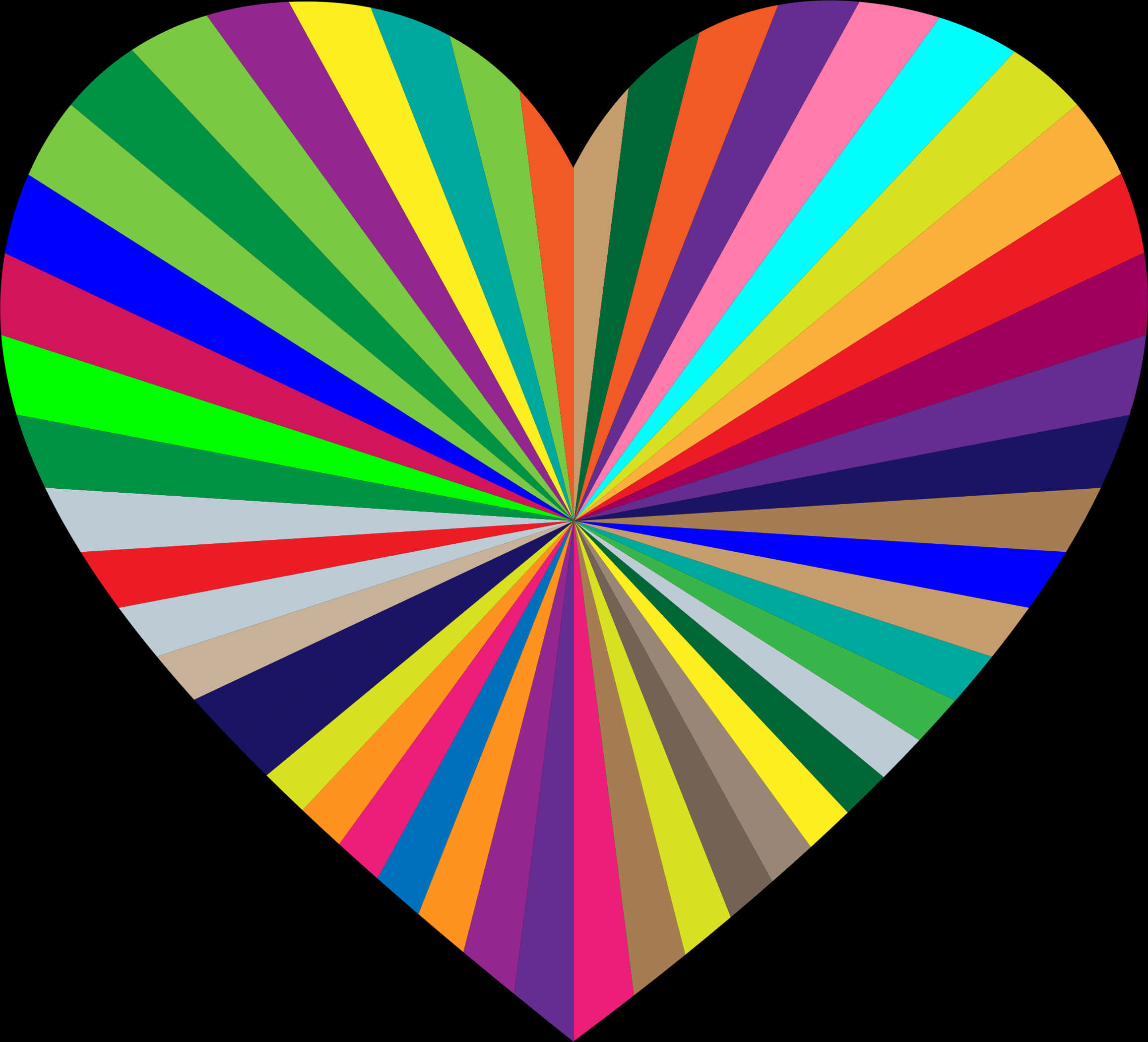 Colorful Heart Starburst Pattern PNG Image