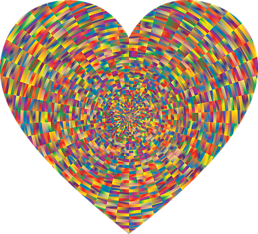 Colorful Heart Vortex PNG Image