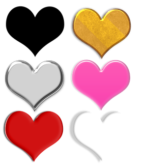 Colorful Hearts Array PNG Image