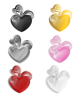 Colorful Hearts Artistic Design PNG Image